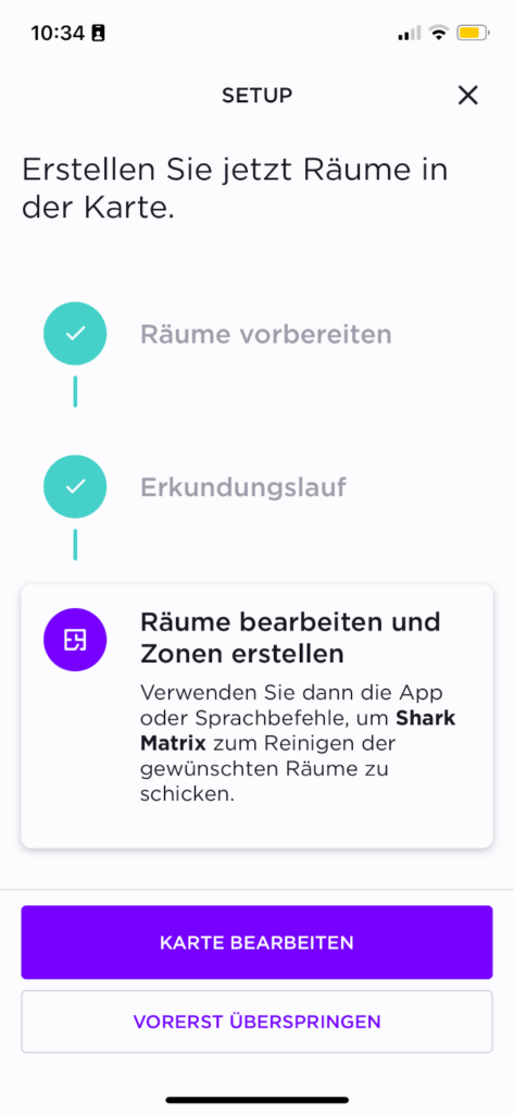 Screenshot der Einrichtung in der App. In aufgenommenen Schritt bekommen wir u.a. erklärt, welche Funktionen die App hat und welchen Schritt wir bei der Einrichtung als Nächstes machen müssen. (Foto: Testsieger.de)