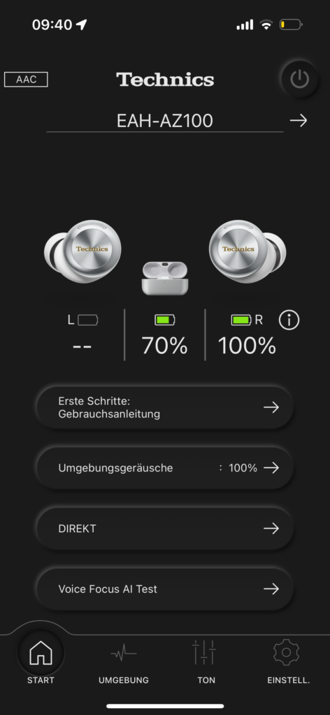 Screenshot der Startseite der Technics-App (Foto: Testsieger.de)